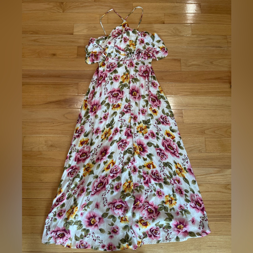 Bloom Floral Dress with Pink and Yellow Accents